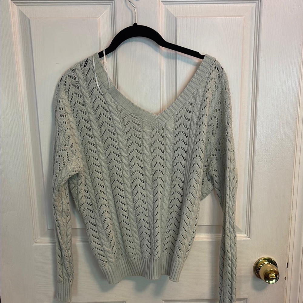 V-Neck Knit Sweater - Cream
